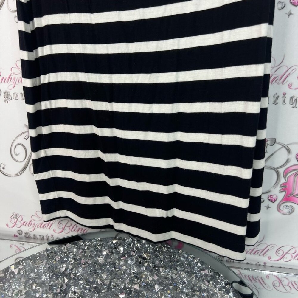 Calvin Klein dress stripes black white Monochrome Striped dress bodycon - Picture 3 of 8